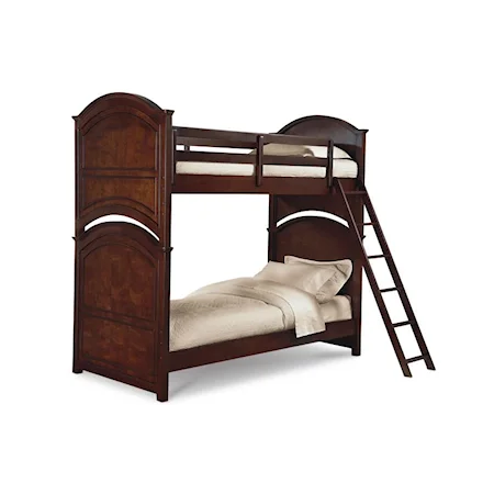 Twin Over Twin Wooden Bunk Bed with Arched Cutouts